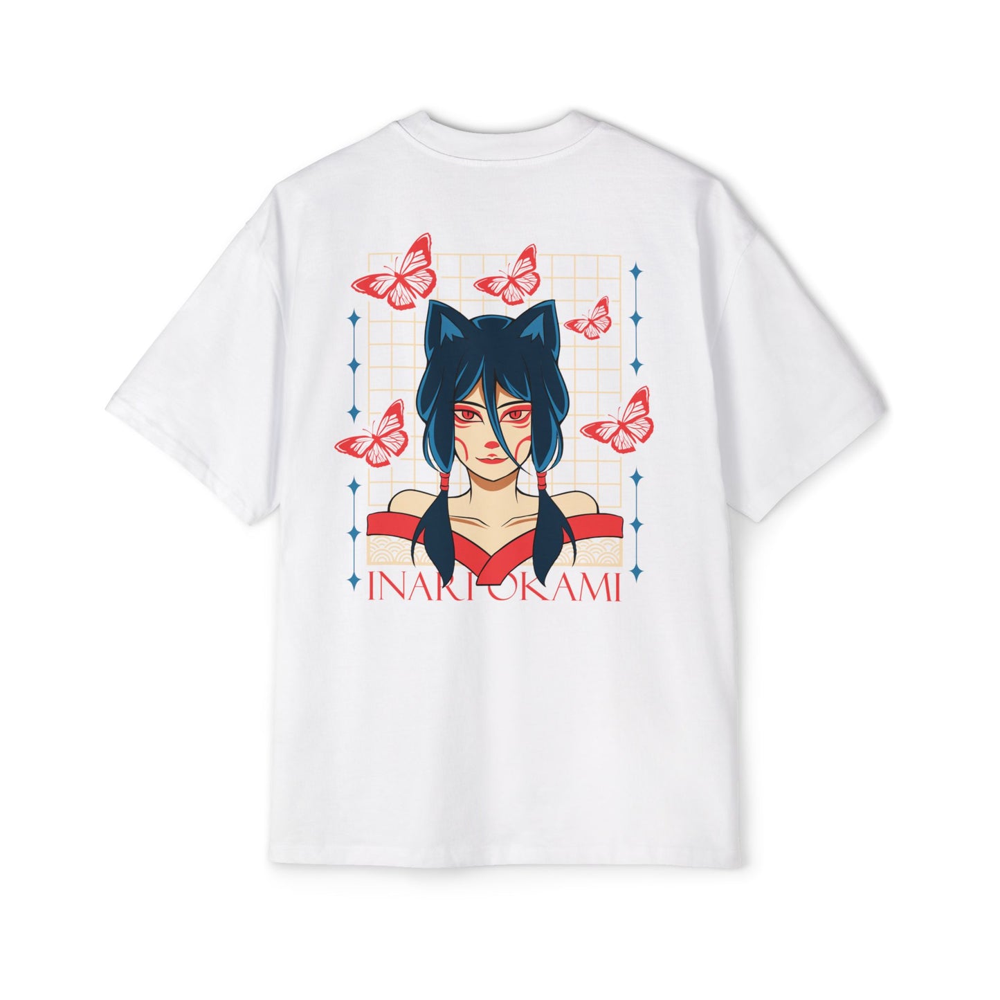 Inari Okami Kitsune Anime T-shirt - Crimson Glow