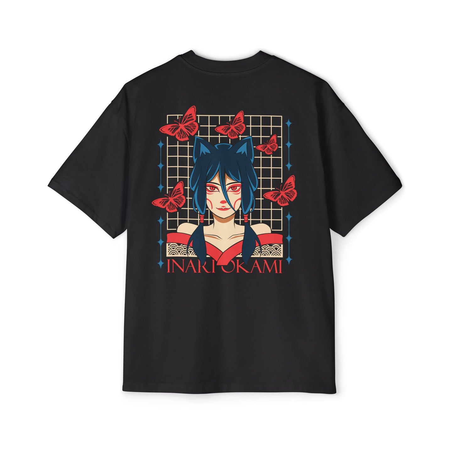 Inari Okami Kitsune Anime T-shirt - Crimson Glow