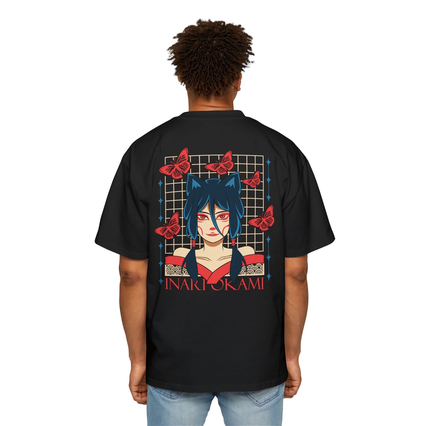 Inari Okami Kitsune Anime T-shirt - Crimson Glow