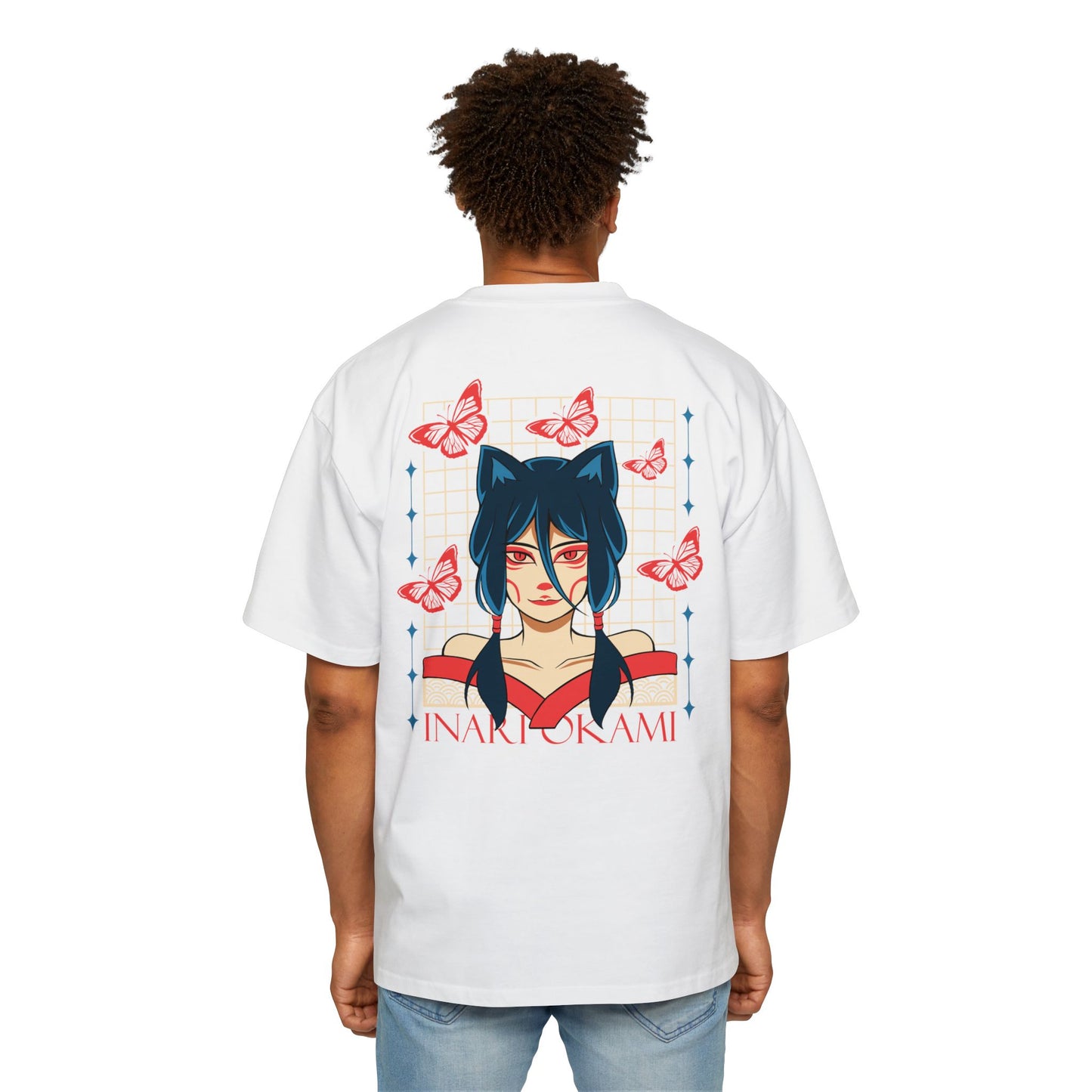 Inari Okami Kitsune Anime T-shirt - Crimson Glow