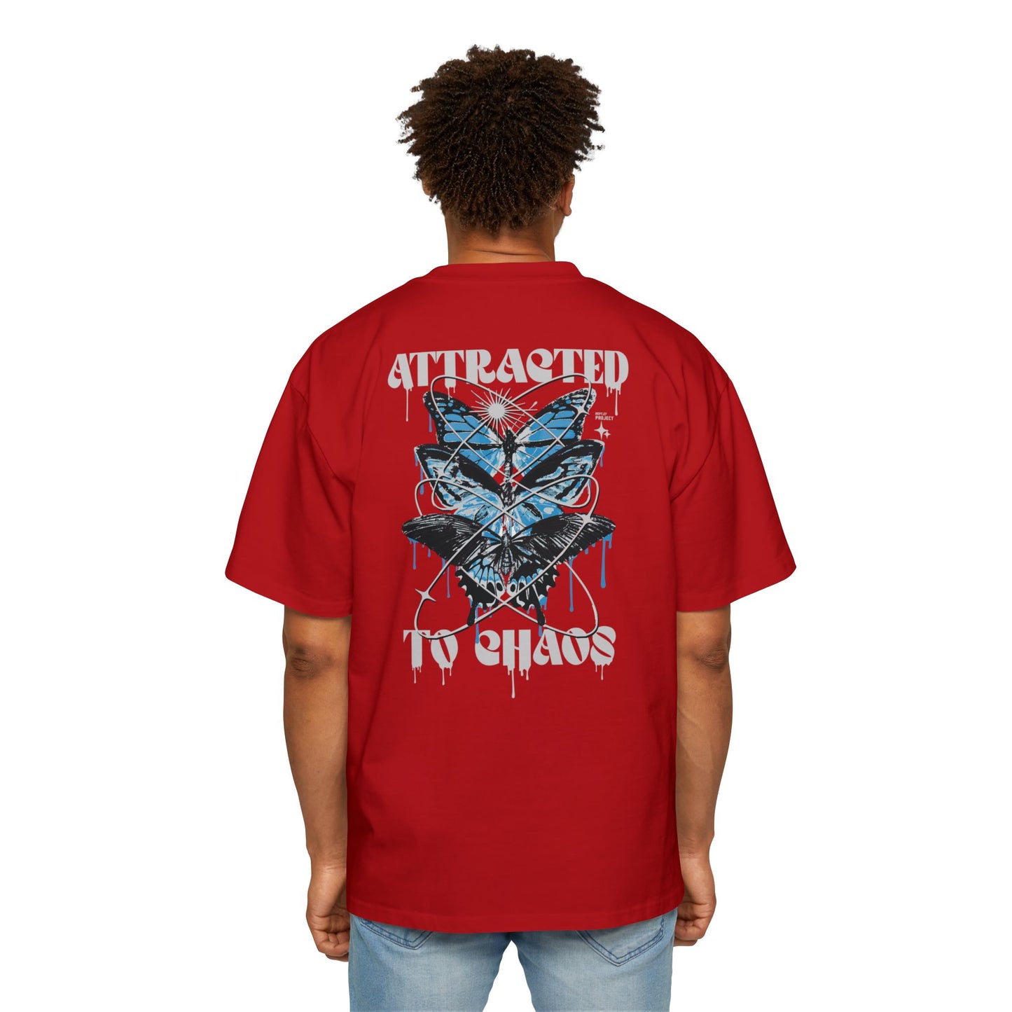 Attracted to Chaos Butterfly Tee - Gold/White Drip