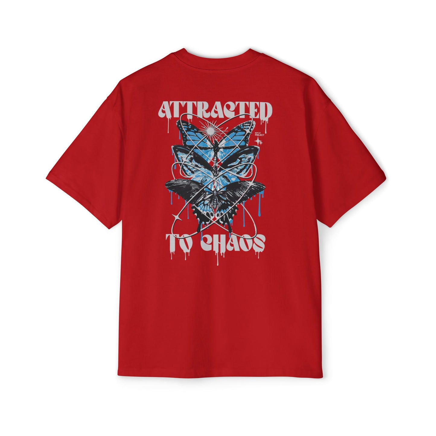Attracted to Chaos Butterfly Tee - Gold/White Drip