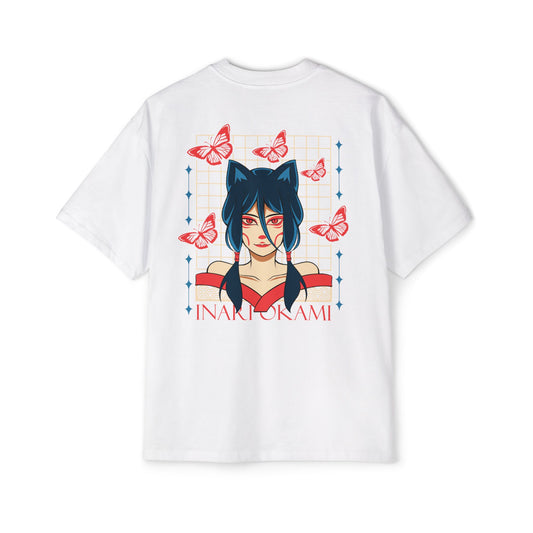 Inari Okami Kitsune Anime T-shirt - Crimson Glow