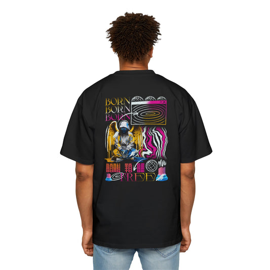 Born To Be Free Oversized Graphic T-Shirt | 240 GSM Cotton | Unisex Streetwear Tee