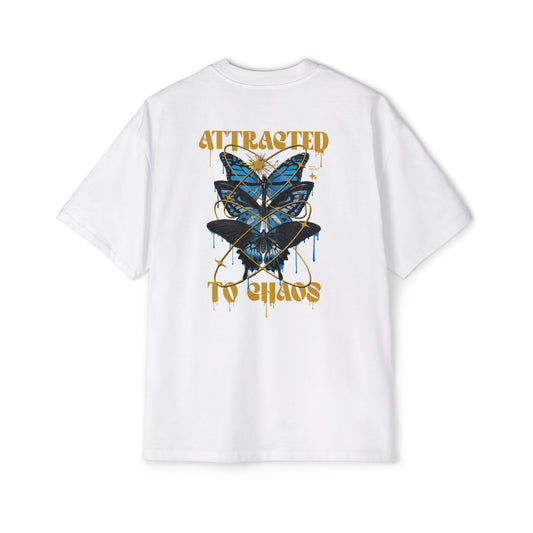 Attracted to Chaos Butterfly Tee - Gold/White Drip