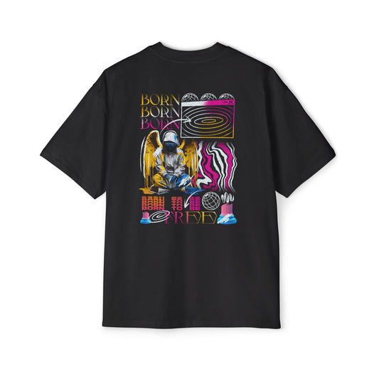 Born To Be Free Oversized Graphic T-Shirt | 240 GSM Cotton | Unisex Streetwear Tee